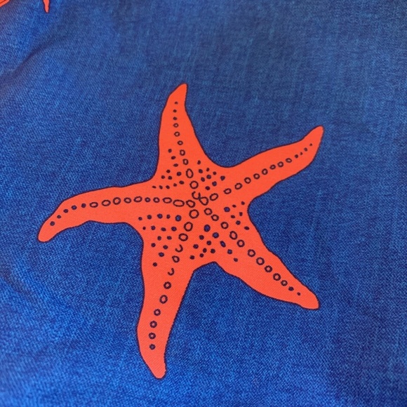 Old Navy Ocean Swim Trunks Size XL Tall 6" Pockets Blue Orange Fish Brief NWT - Picture 6 of 12